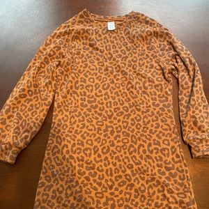 Girls Cheetah print long sleeve dress
